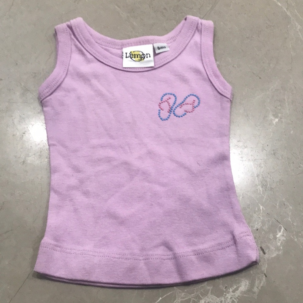 Lemon embellished tank top. Size 6 months. Never worn